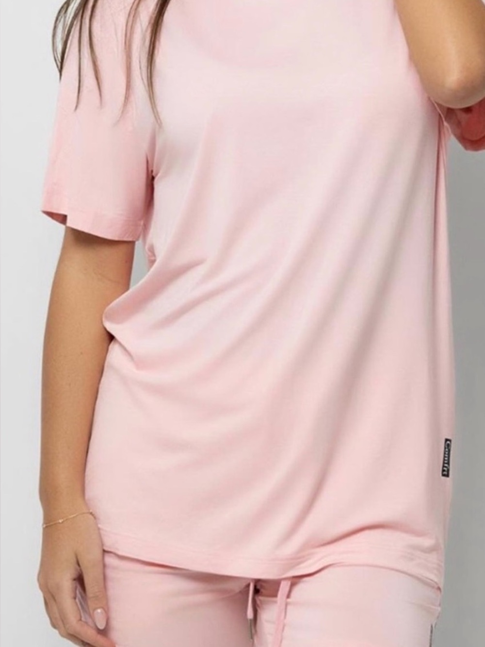 Comfrt Cloud Peach tee and Elastic-Waist Bottoms - XL - SET